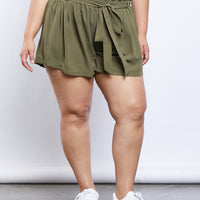 Curve Charlotte Tie Shorts Plus Size Bottoms -2020AVE