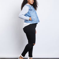 Curve City Girl Denim Jacket Plus Size Outerwear -2020AVE