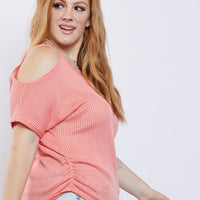 Curve Renee Cold Shoulder Knit Top Plus Size Tops -2020AVE