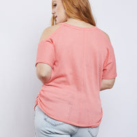 Curve Renee Cold Shoulder Knit Top Plus Size Tops -2020AVE