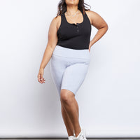 Curve Comfort Bike Shorts Plus Size Bottoms Heather Gray 1XL -2020AVE