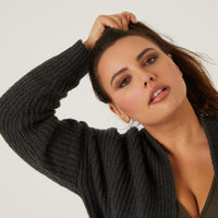 Curve Open Cardigan With Pockets Plus Size Outerwear -2020AVE