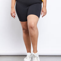 Curve Daily Ribbed Bike Shorts Plus Size Bottoms -2020AVE