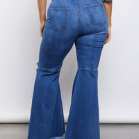 Curve Super Flared Jeans Plus Size Bottoms -2020AVE