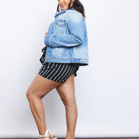 Curve Dreamy Denim Jacket Plus Size Outerwear -2020AVE