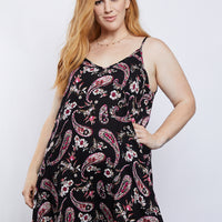 Curve Dreamy Girl Paisley Dress Plus Size Dresses -2020AVE