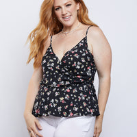 Curve Elena Peplum Top Plus Size Tops Black 1XL -2020AVE