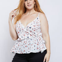Curve Elena Peplum Top Plus Size Tops Off White 1XL -2020AVE