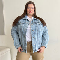 Plus Size Essential Denim Jacket Plus Size Outerwear -2020AVE
