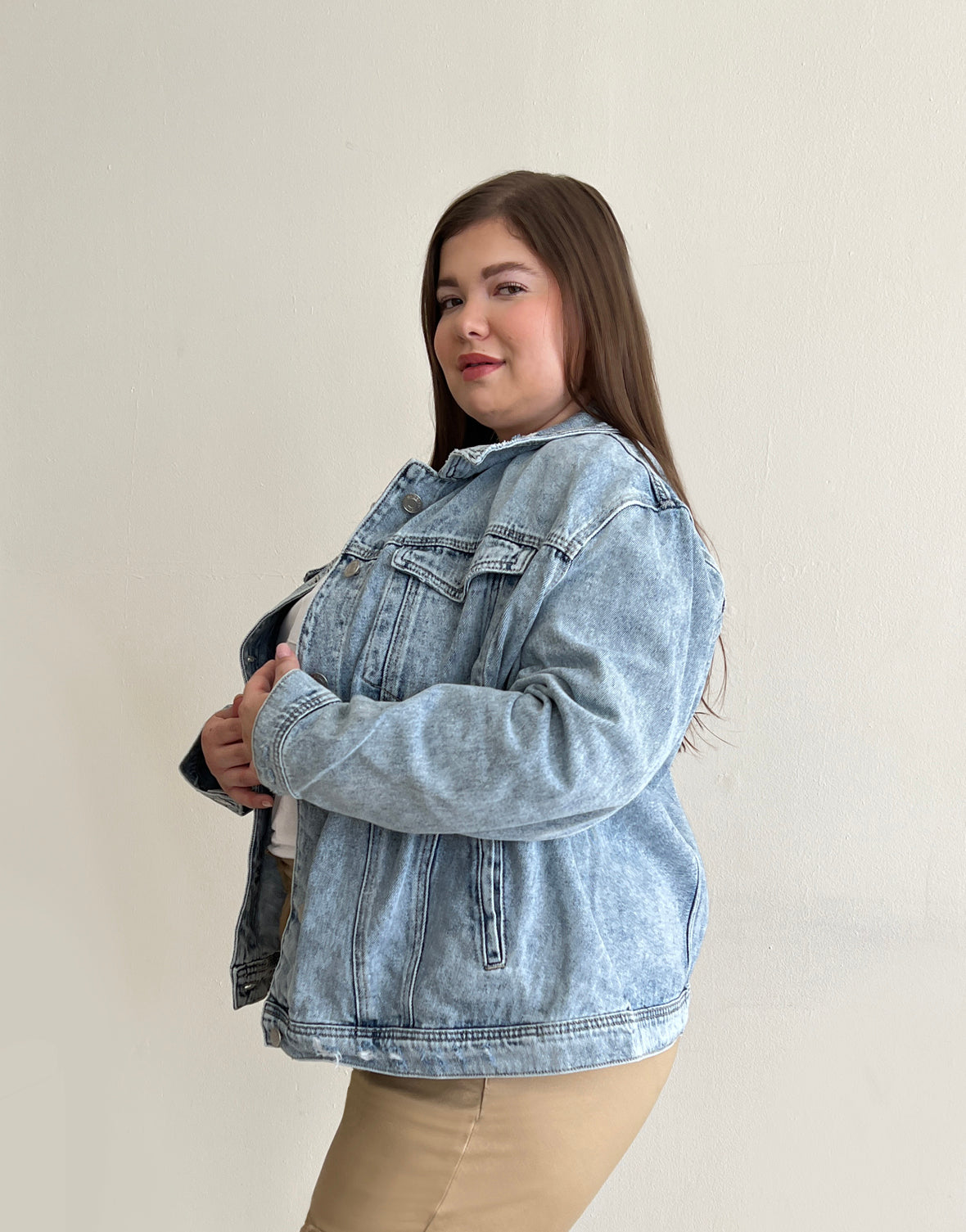 Oversized Denim Plus Size Jean Jacket Long Stylish Plus Size Long