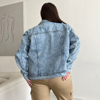 Plus Size Essential Denim Jacket Plus Size Outerwear -2020AVE