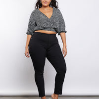 Curve Everyday Jeggings Plus Size Bottoms Black 1XL -2020AVE