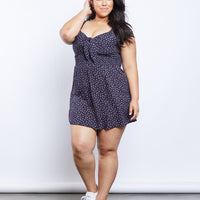 Curve Fauna Sundress Plus Size Dresses Navy 1XL -2020AVE