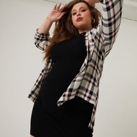 Curve Harper Plaid Shirt Plus Size Tops -2020AVE