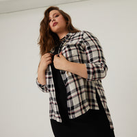Curve Harper Plaid Shirt Plus Size Tops -2020AVE