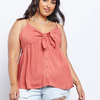 Curve Heart Of Gold Tank Plus Size Tops Terracotta 1XL -2020AVE