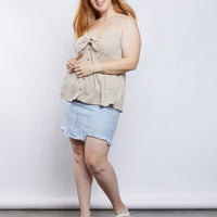 Curve Heart Of Gold Tank Plus Size Tops Khaki 1XL -2020AVE