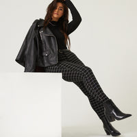 Curve Jessie Grid Pants Plus Size Bottoms -2020AVE