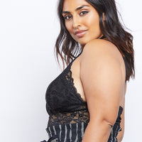 Curve Just Lacey Bralette Plus Size Intimates Black 1XL -2020AVE