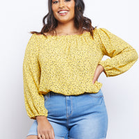 Curve Kendall Top Plus Size Tops Yellow 1XL -2020AVE
