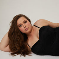 Curve Lace Bustier Top Plus Size Tops Black 1XL -2020AVE