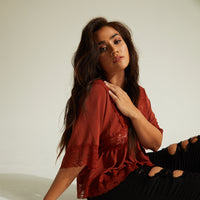 Curve Lace Trim Blouse Plus Size Tops -2020AVE