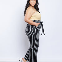 Curve Lacy Paper Bag Pants Plus Size Bottoms -2020AVE