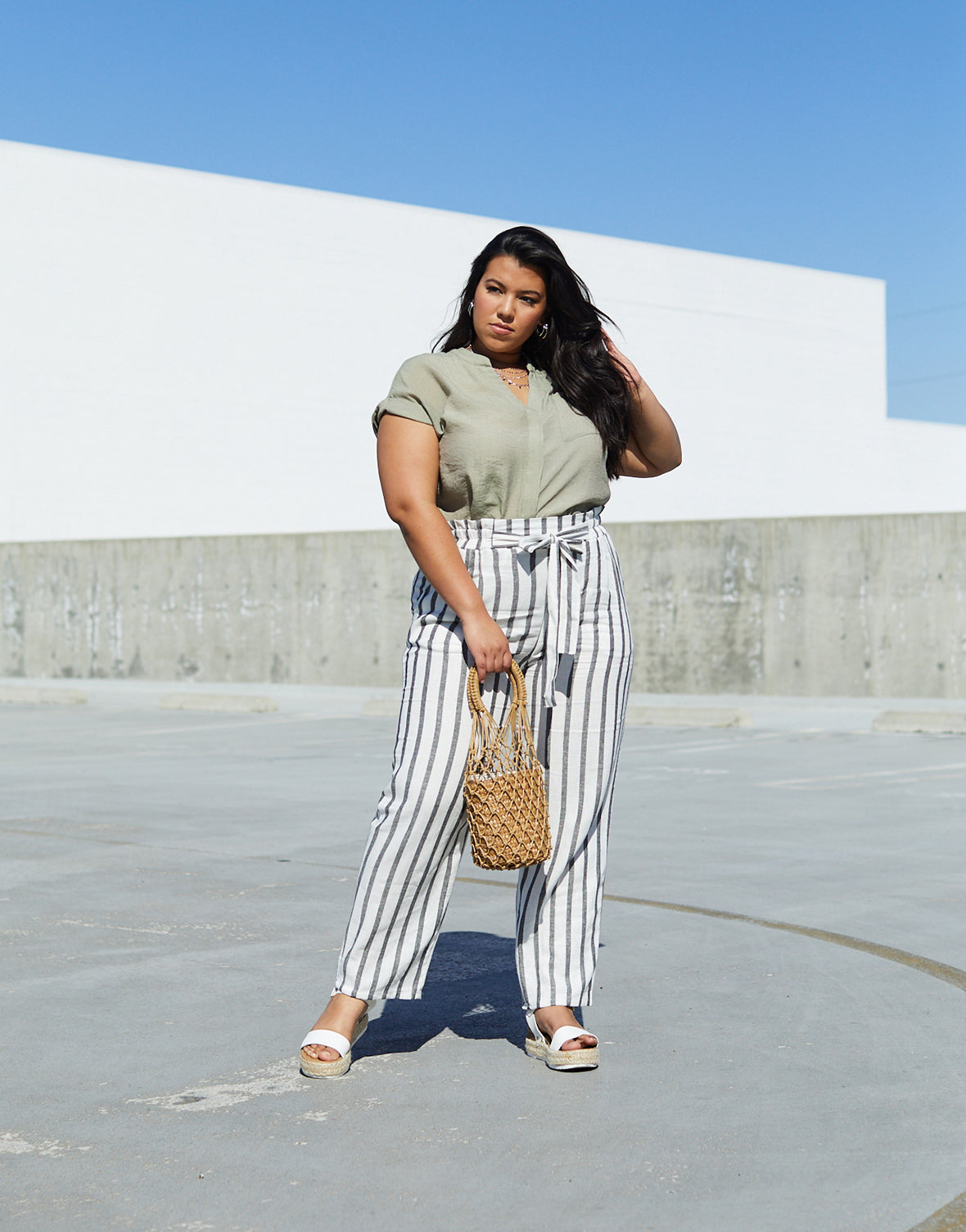 Plus Size Lacy Paper Bag Pants plus size paper bag pants 2020AVE