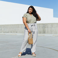 Curve Lacy Paper Bag Pants Plus Size Bottoms -2020AVE