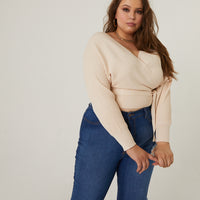 Curve Leigh V-Neck Sweater Plus Size Tops -2020AVE