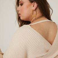 Curve Leigh V-Neck Sweater Plus Size Tops -2020AVE