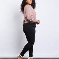 Curve Leigh V-Neck Sweater Plus Size Tops -2020AVE