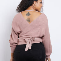 Curve Leigh V-Neck Sweater Plus Size Tops -2020AVE