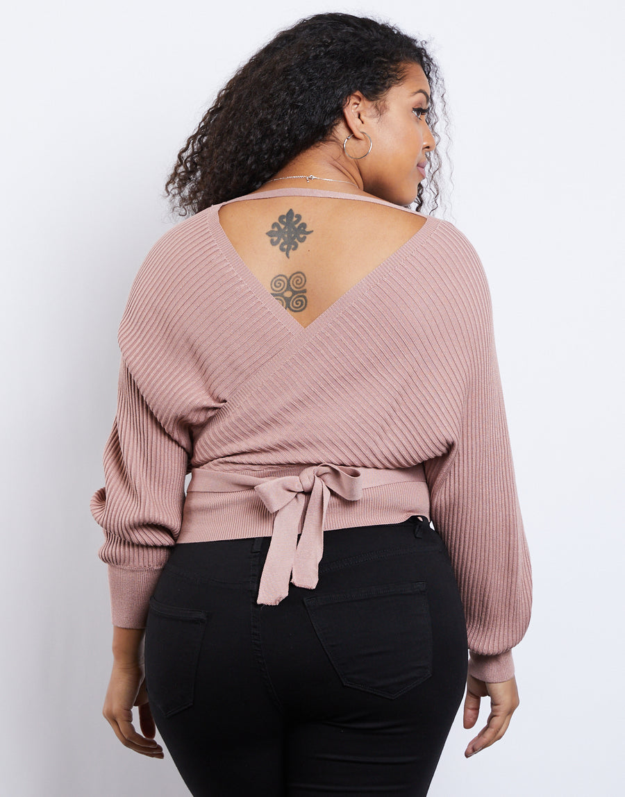 Curve Leigh V-Neck Sweater Plus Size Tops -2020AVE