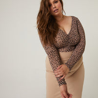 Curve Leopard Mesh Top Plus Size Tops -2020AVE