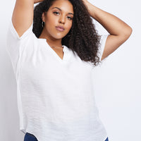 Curve Lightweight Woven Tee Plus Size Tops -2020AVE