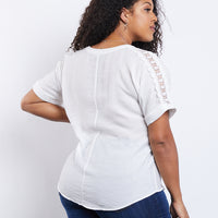 Curve Lightweight Woven Tee Plus Size Tops -2020AVE