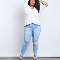 Curve Lori Surplice Top Plus Size Tops -2020AVE