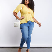 Curve Lori Surplice Top Plus Size Tops -2020AVE