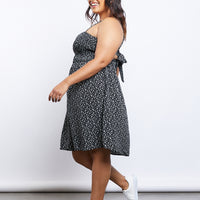 Curve Lumina Smocked Dress Plus Size Dresses Black 1XL -2020AVE