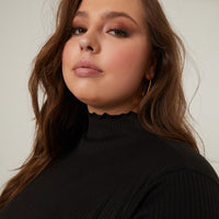 Curve Mock Neck Bodycon Dress Plus Size Dresses -2020AVE