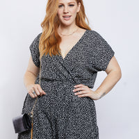 Curve Marina Dotted Romper Plus Size Rompers + Jumpsuits -2020AVE