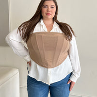 Plus Size Mesh Boned Corset Top Plus Size Tops -2020AVE