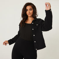 Curve Mesmerized Denim Jacket Plus Size Outerwear -2020AVE