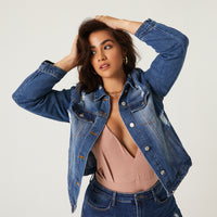 Curve Mesmerized Denim Jacket Plus Size Outerwear -2020AVE