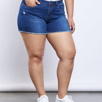 Curve Nikki Denim Shorts Plus Size Bottoms -2020AVE