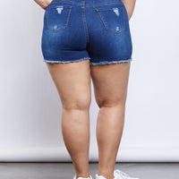 Curve Nikki Denim Shorts Plus Size Bottoms -2020AVE