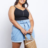 Curve On Average Tank Plus Size Tops Black XL -2020AVE