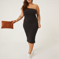 Curve One Shoulder Tank Dress Plus Size Dresses Black 1XL -2020AVE