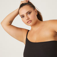 Curve One Shoulder Tank Dress Plus Size Dresses -2020AVE